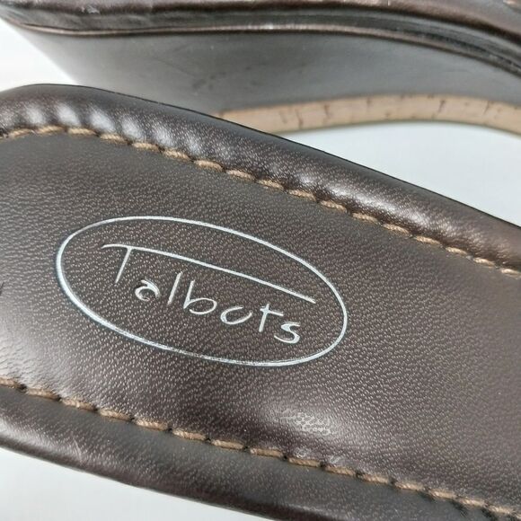 TALBOTS WEDGE SANDAL. CORK AND BRONZE. SIZE 10 B. - Picture 7 of 14